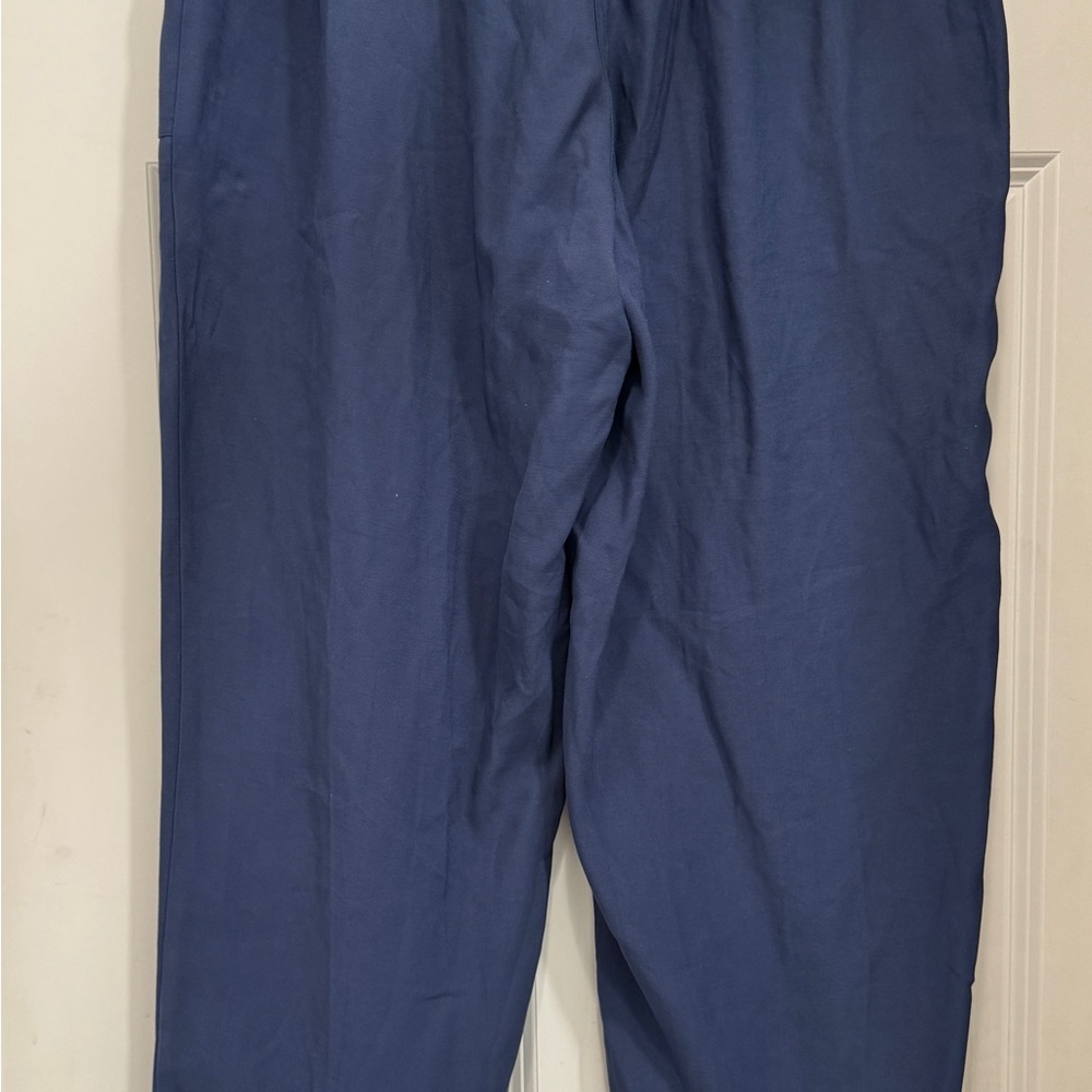 Nine West Women's Navy Blue Cargo Jumpsuit Pants; preppy beachy business - Picture 4 of 9